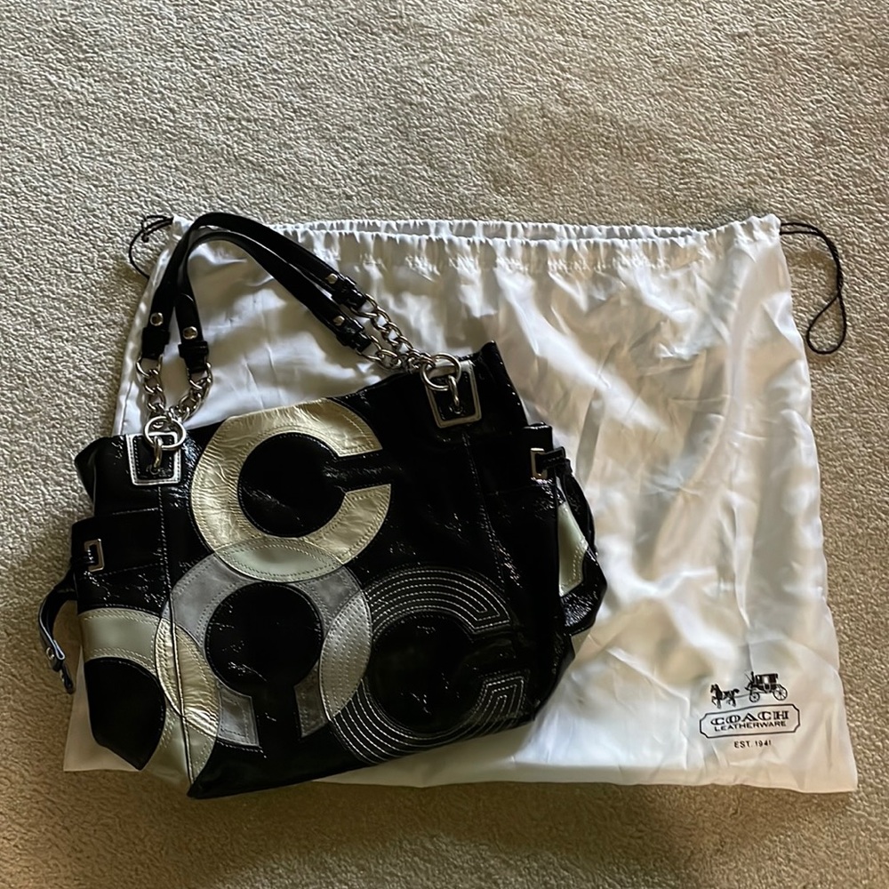 Black Patent leather Coach bag